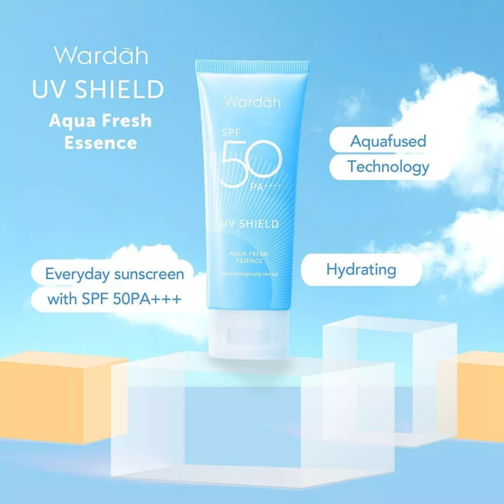 Sunscreen Wardah || Wardah series UV Shield Aqua Fresh Essence SPF 50 PA ++++