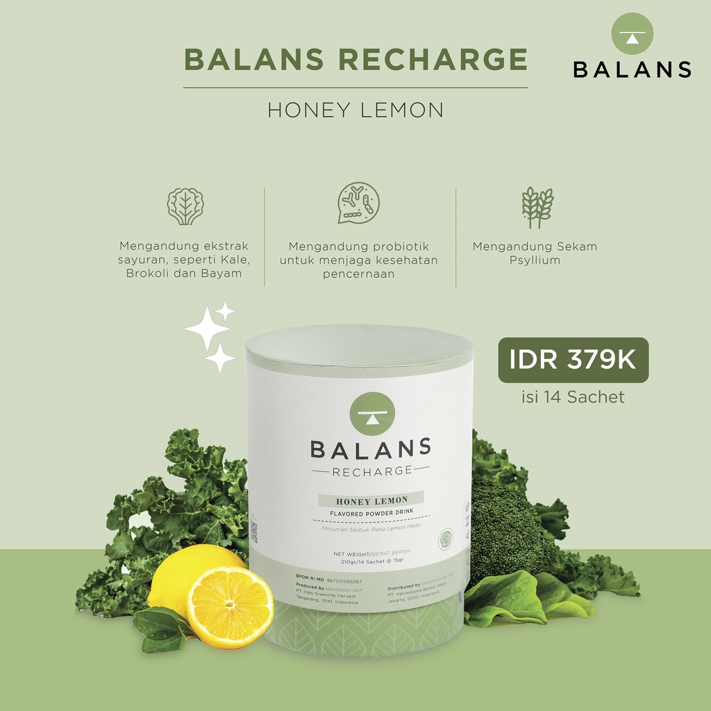 Minuman Fiber Terbaik 2023 || Balans Recharge Honey Lemon 