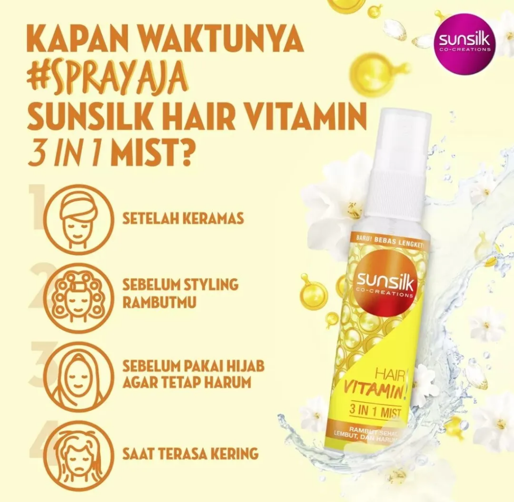Sunsilk Hair Vitamin Mist || Hair Mist yang Harum untuk Rambut