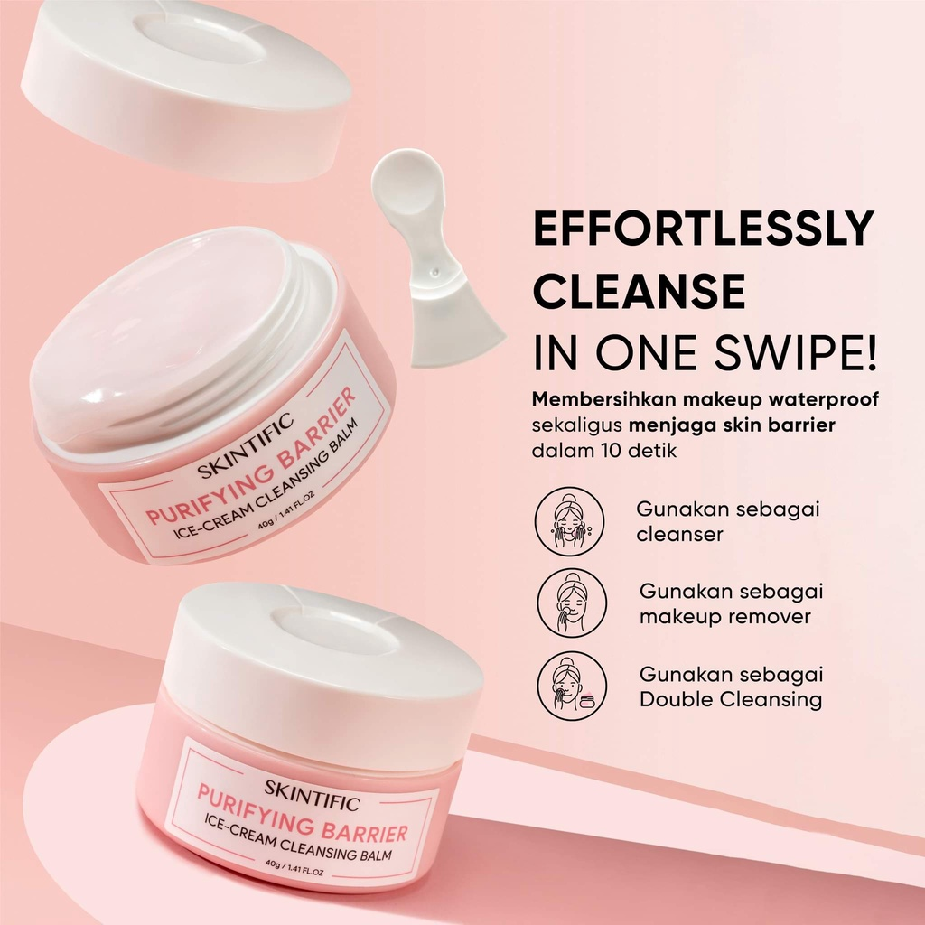 Skintific Purifying Barrier Ice Cream Cleansing Balm || Double Cleansing Populer 2023 