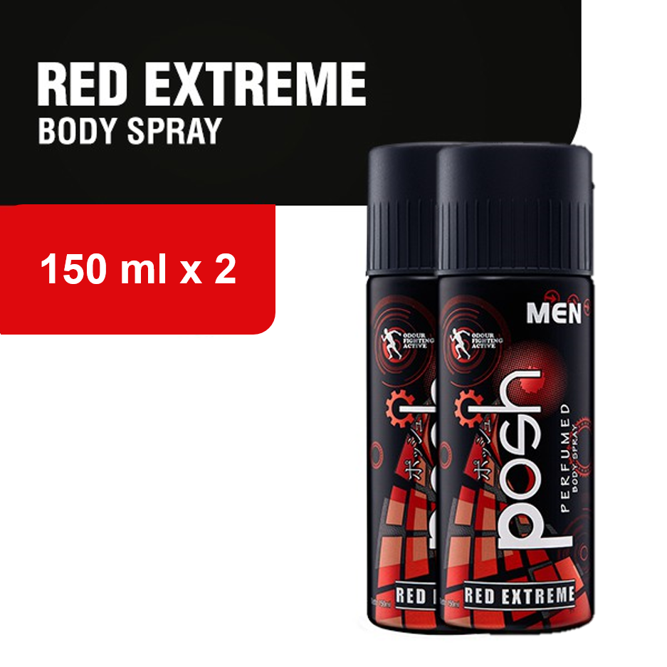 Posh Men Perfumed Body Spray Red Extreme || Posh Men Paling Wangi Untuk Pria dan Wanita