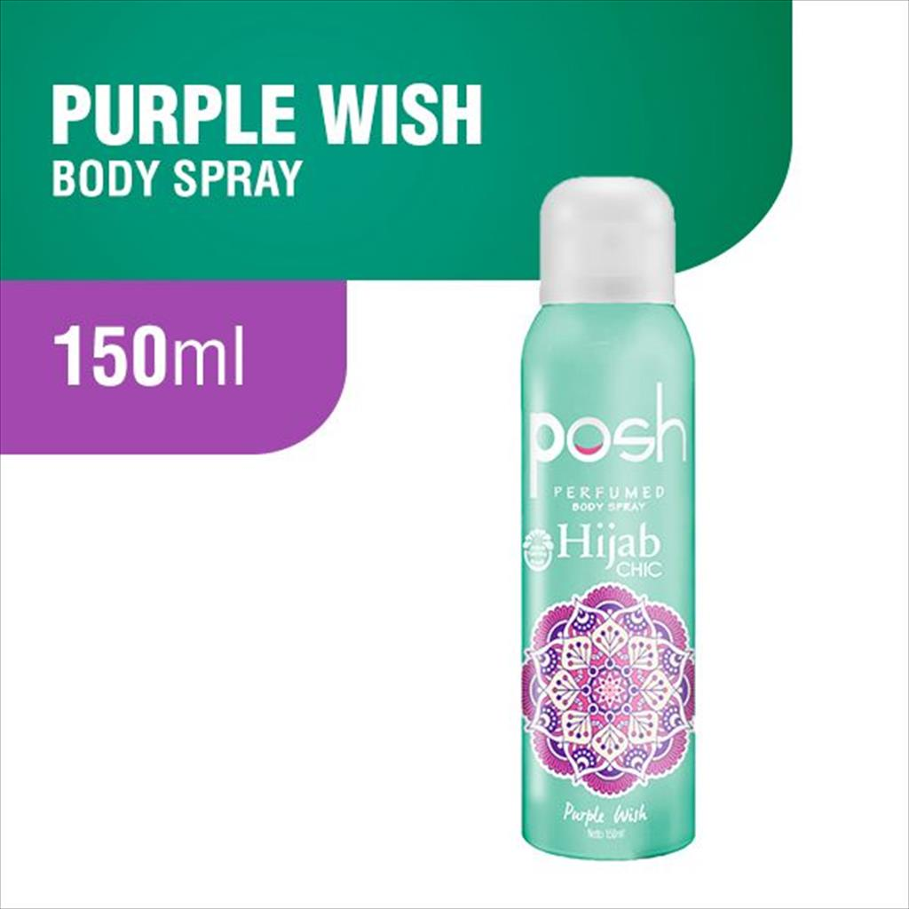 Posh Perfumed Body Spray Hijab Chic Purple Wish || Posh Men Paling Wangi Untuk Pria dan Wanita