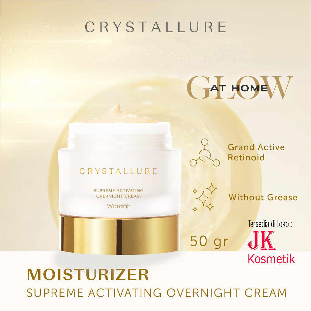 Wardah Crystallure Supreme Activating Overnight Cream || Cream Wardah Glowing