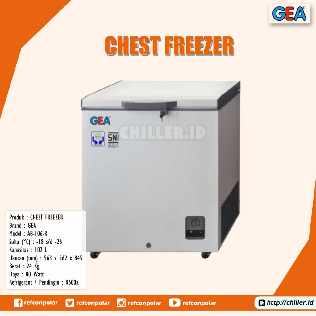Merek Freezer Mini untuk Daging || GEA Chest Freezer AB-106 