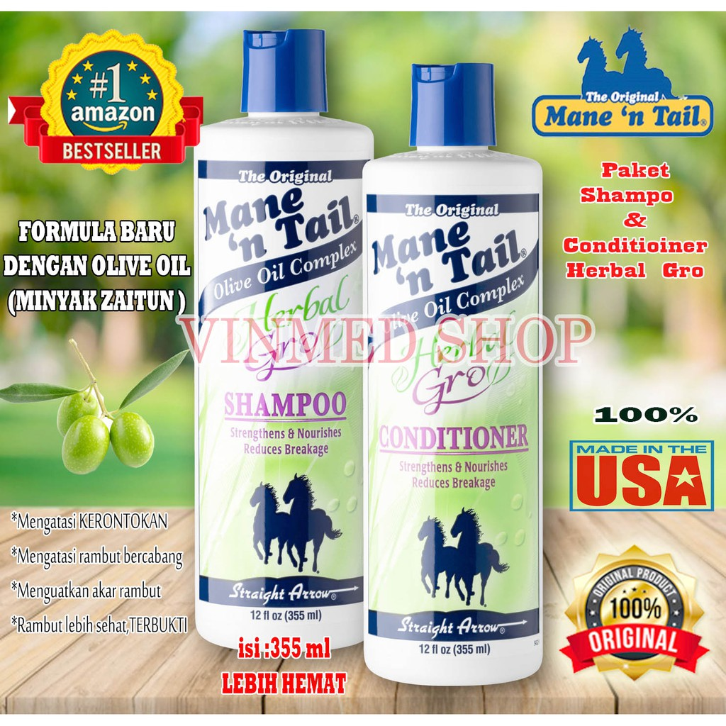 Mane 'n Tail Herbal Gro Shampoo || Shampo agar Rambut Cepat Panjang