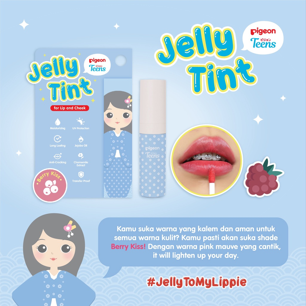Liptint Jelly Tint Berry Kiss || Produk Kosmetik Merek Pigeon Terbaik