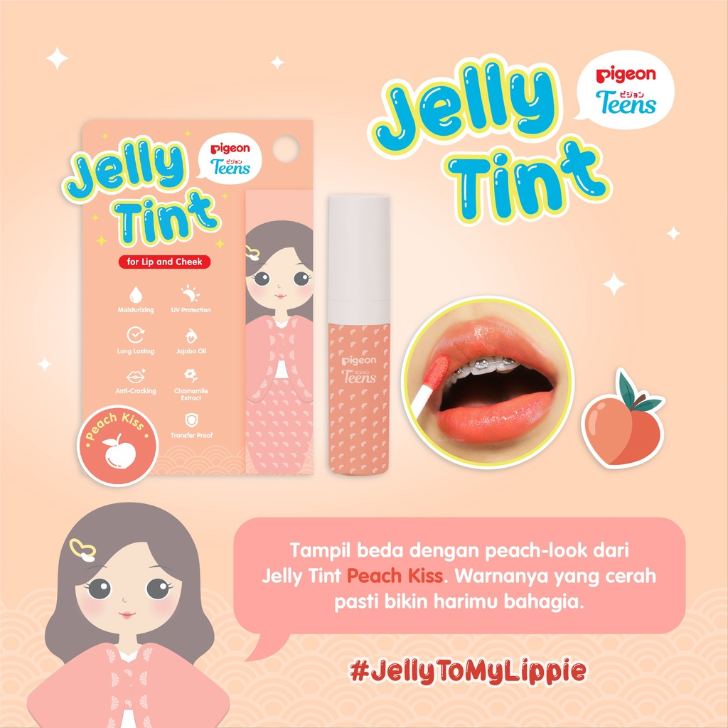Liptint Jelly Tint Peach || Produk Kosmetik Merek Pigeon Terbaik