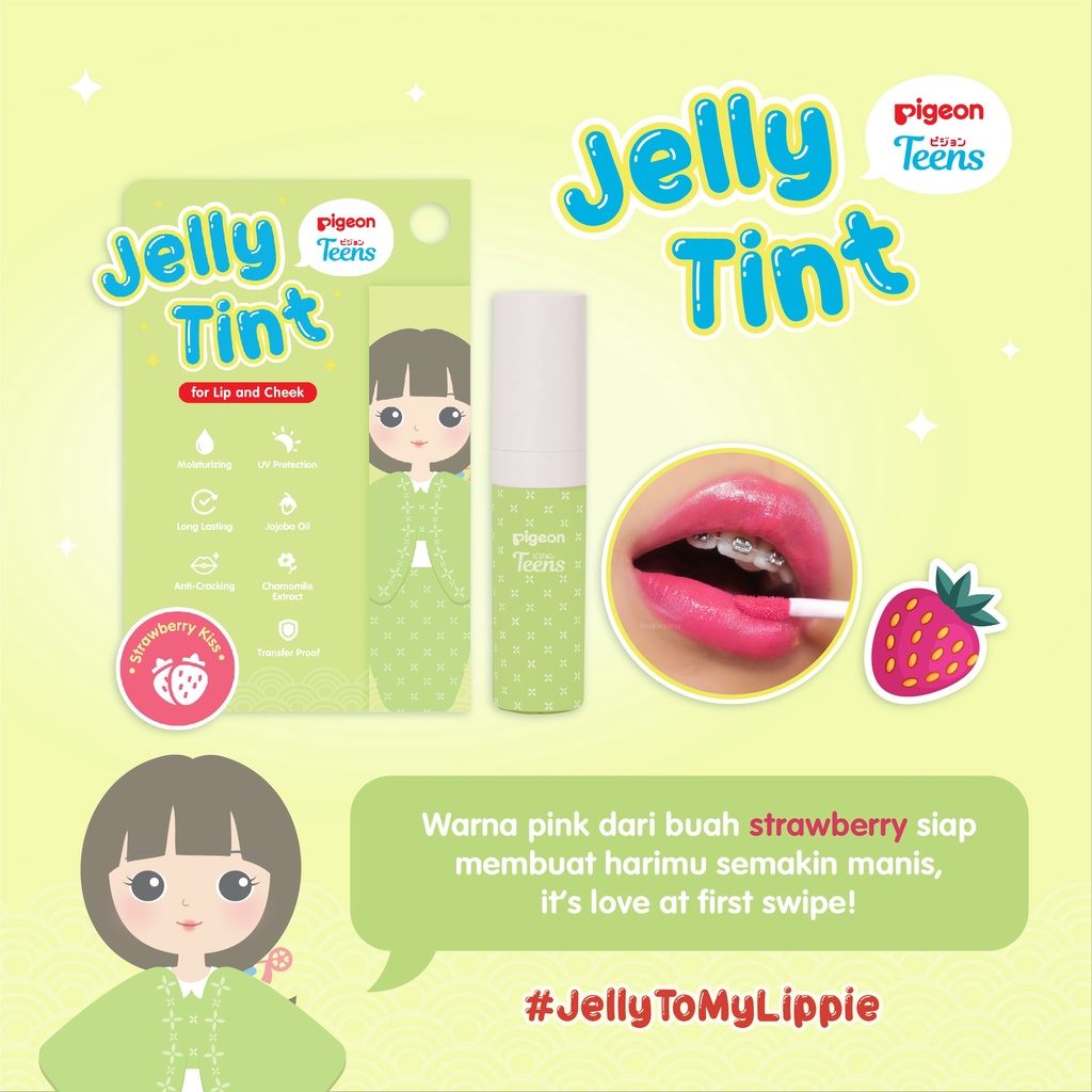 Liptint Jelly Tint Strawberry || Produk Kosmetik Merek Pigeon Terbaik