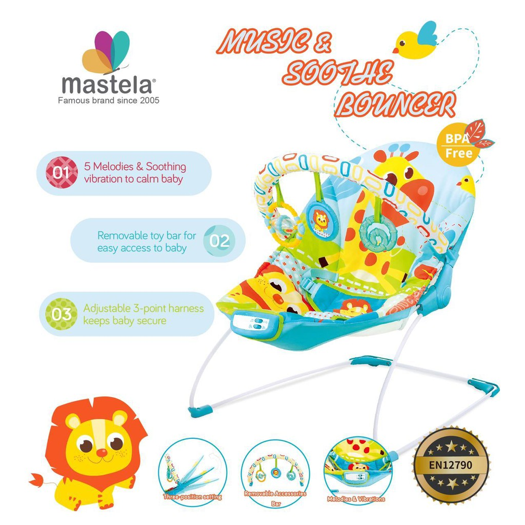 Mastela Baby Bouncer with Music and Soothing Vibration || Baby bouncer yang awet
