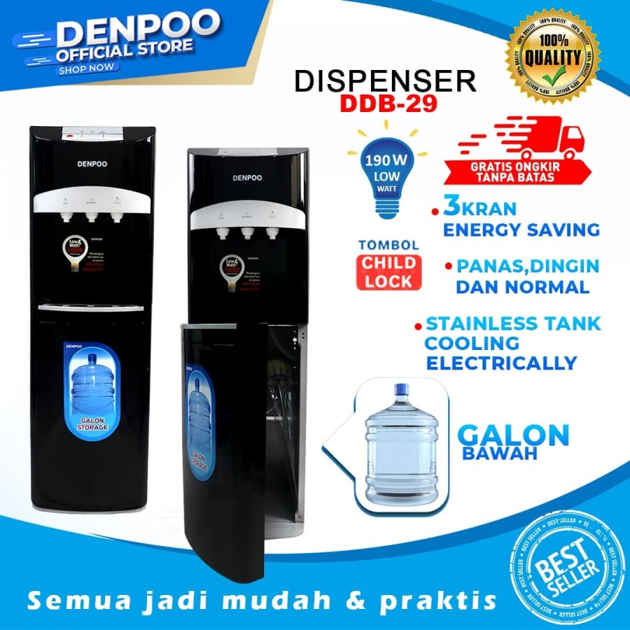 Rekomendasi Dispenser Galon Bawah Terbaik || Denpoo DDB 920 Water Dispenser Galon Bawah