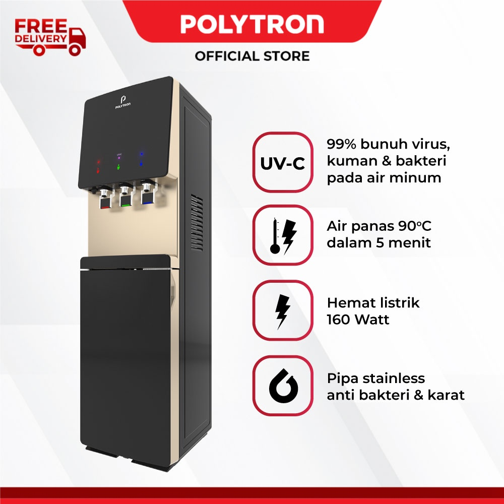 Rekomendasi Dispenser Galon Bawah Terbaik || Polytron Hydra dengan UV Light Seri PWC 778UV
