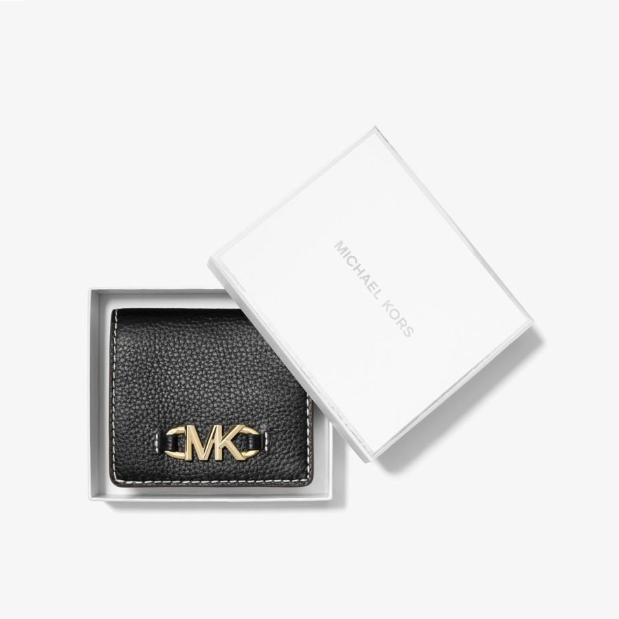 Model Dompet Michael Kors || Izzy Small Logo Embellished Pebbled Leather Billfold Wallet 