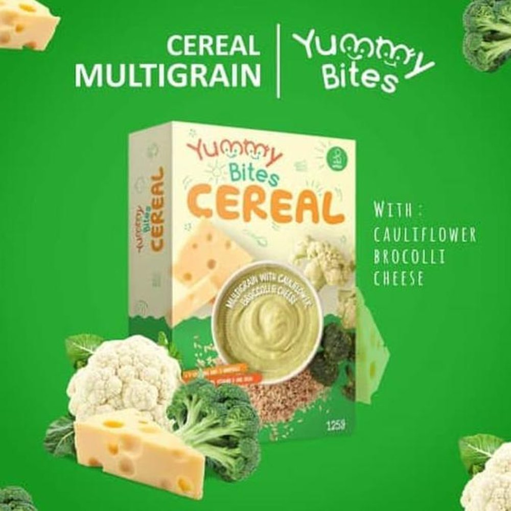 Yummy Bites Cereal Multigrain with Cauliflower, Broccoli and Cheese || Bubur Bayi Instan Terbaik