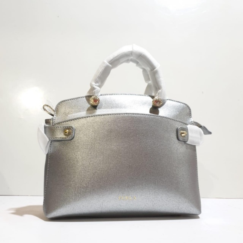 Tas Furla Terbaru 2023 || FURLA Agata Small Satchel Bag (Silver Metallic)