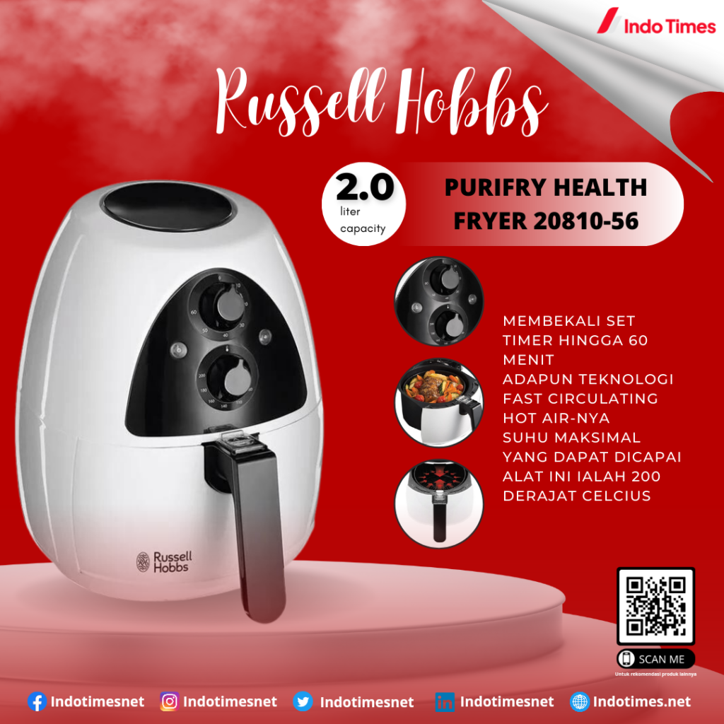 Russell Hobbs Purifry Health Fryer 20810-56 || Merk Air Fryer Low Watt Terbaik