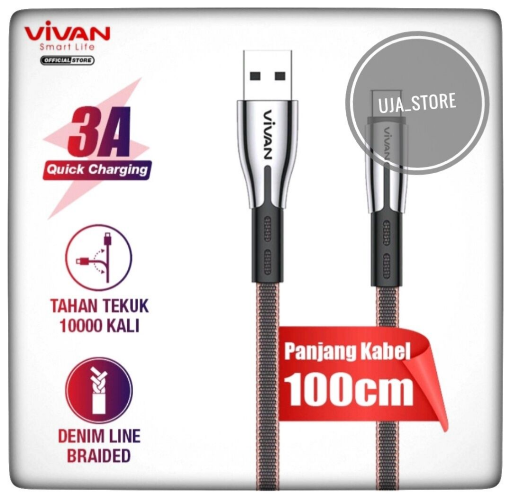 Vivan Kabel Power Delivery Seri KCL 100S Type C Fast Charging || Kabel USB Type C Paling Awet