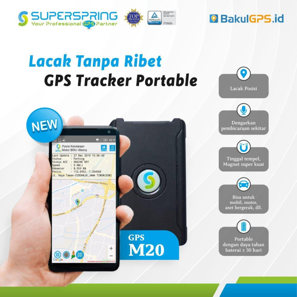 Superspring GPS Tracker seri M-20 || GPS Tracker Untuk Melindungi Motor