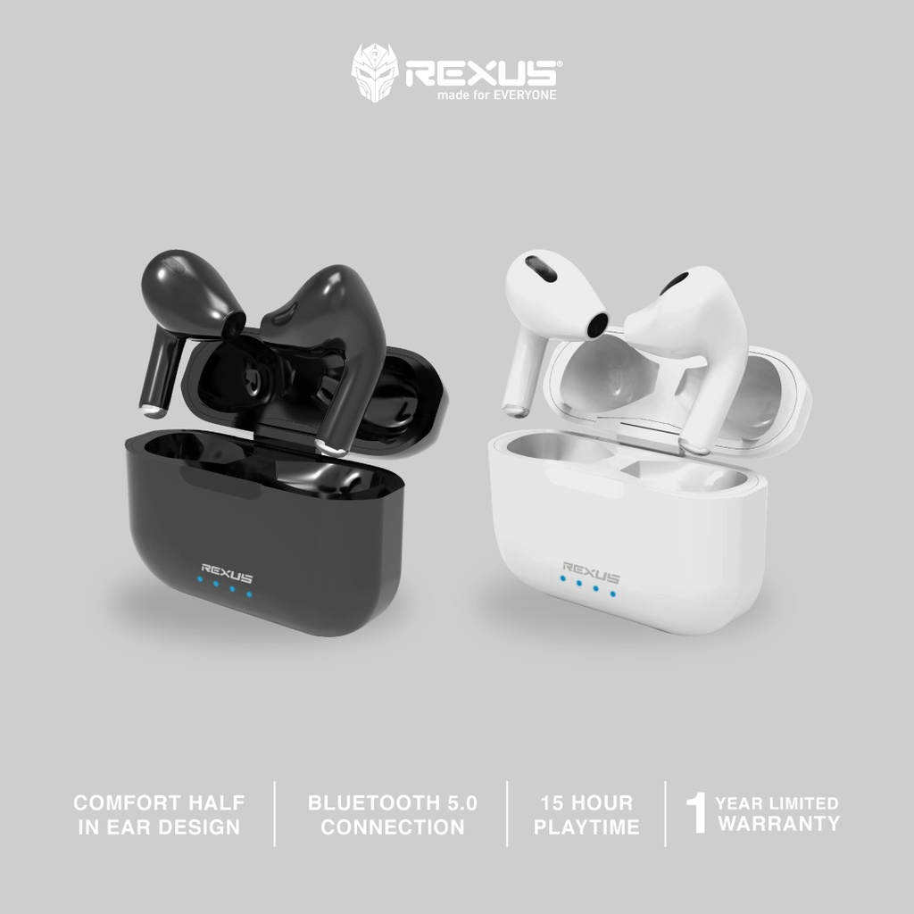 Rexus Earphone TWS FX2 || Brand Earbuds Terbaru dengan Audio Berkualitas