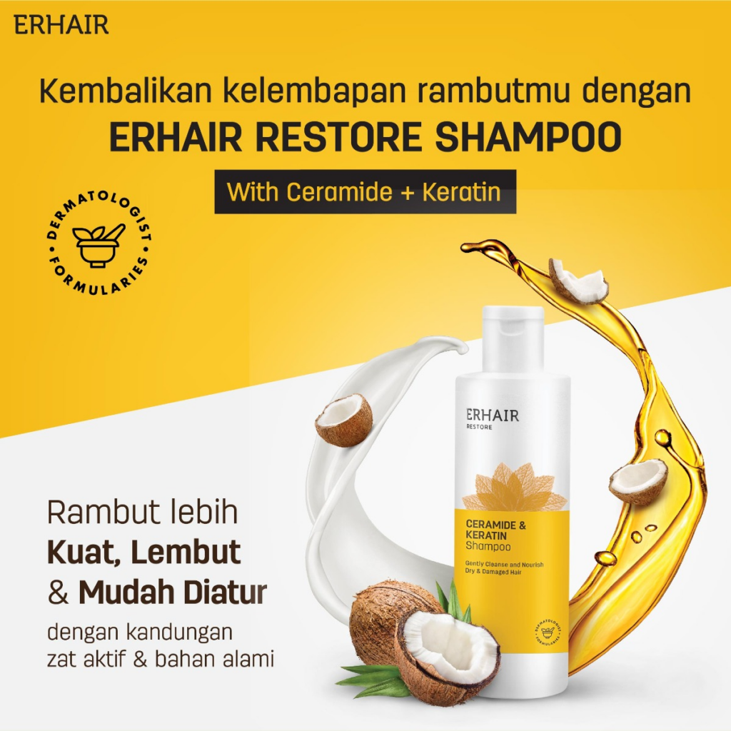 Erhair Restore Ceramide & Keratin || Rekomendasi Shampo yang Mengandung Keratin 