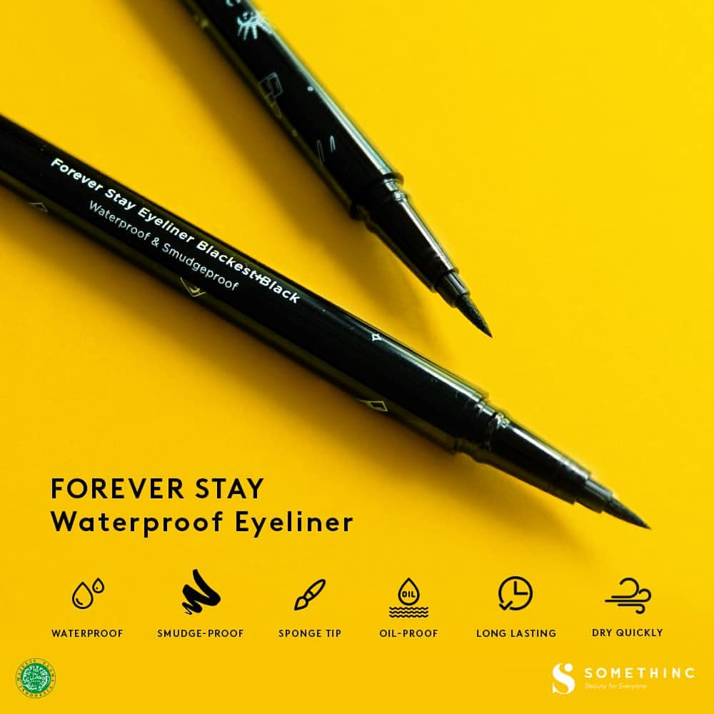 Somethinc Forever Stay Waterproof Liquid Eyeliner  || Eyeliner waterproof murah dan tahan lama