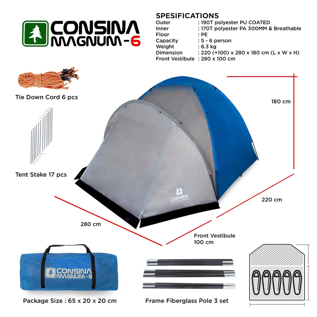Consina Magnum 6 || tenda camping terbaik