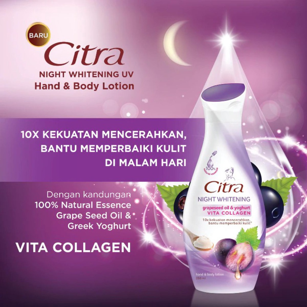Citra Night Collagen Glow || Handbody Citra Terbaik