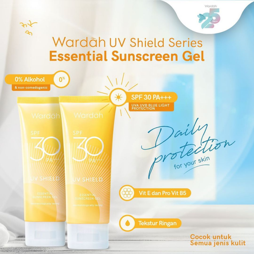 Wardah UV Shield Essential Sunscreen Gel with SPF 30 PA +++ || Produk Wardah Untuk Kulit Berminyak