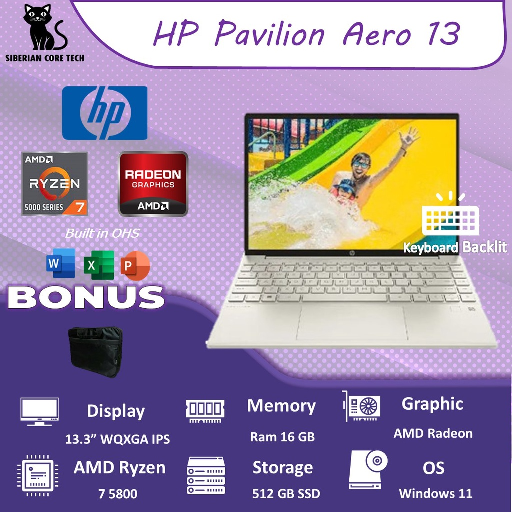 HP Pavilion Aero Laptop Series 13-be0003AU || Laptop HP Terbaik Paling Recommended