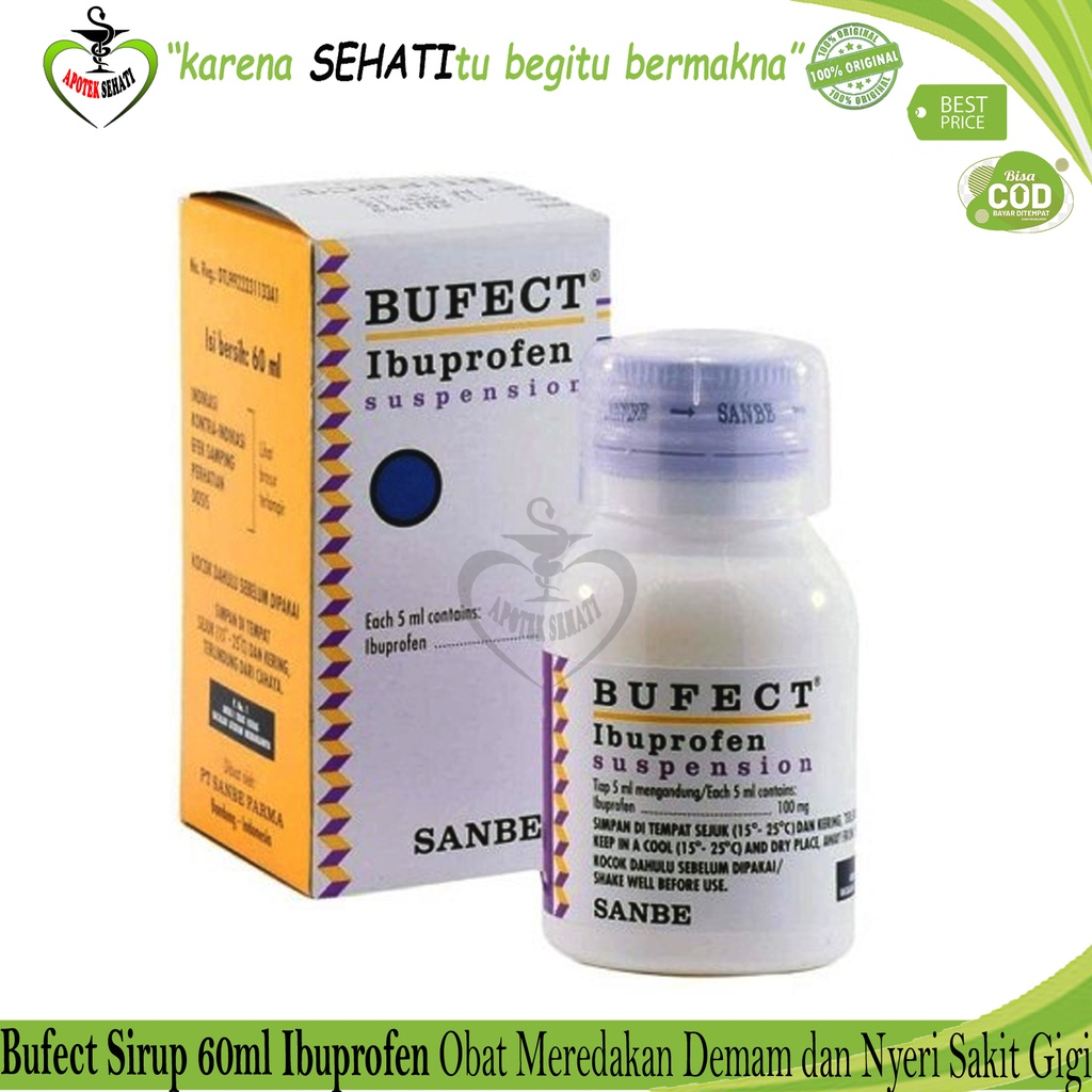Bufect Ibuprofen Suspensi || Merk Obat Panas Demam Anak Bagus