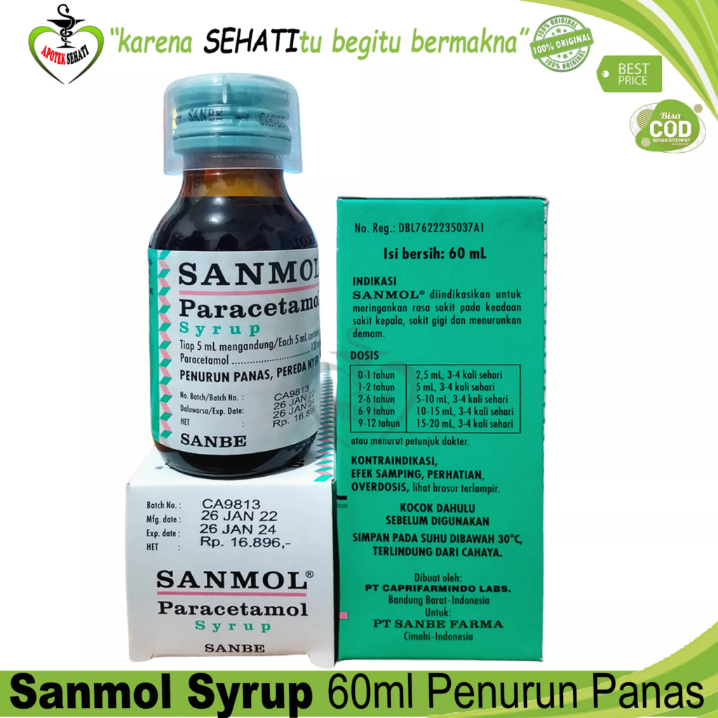 Sanmol Paracetamol || Merk Obat Panas Demam Anak Bagus
