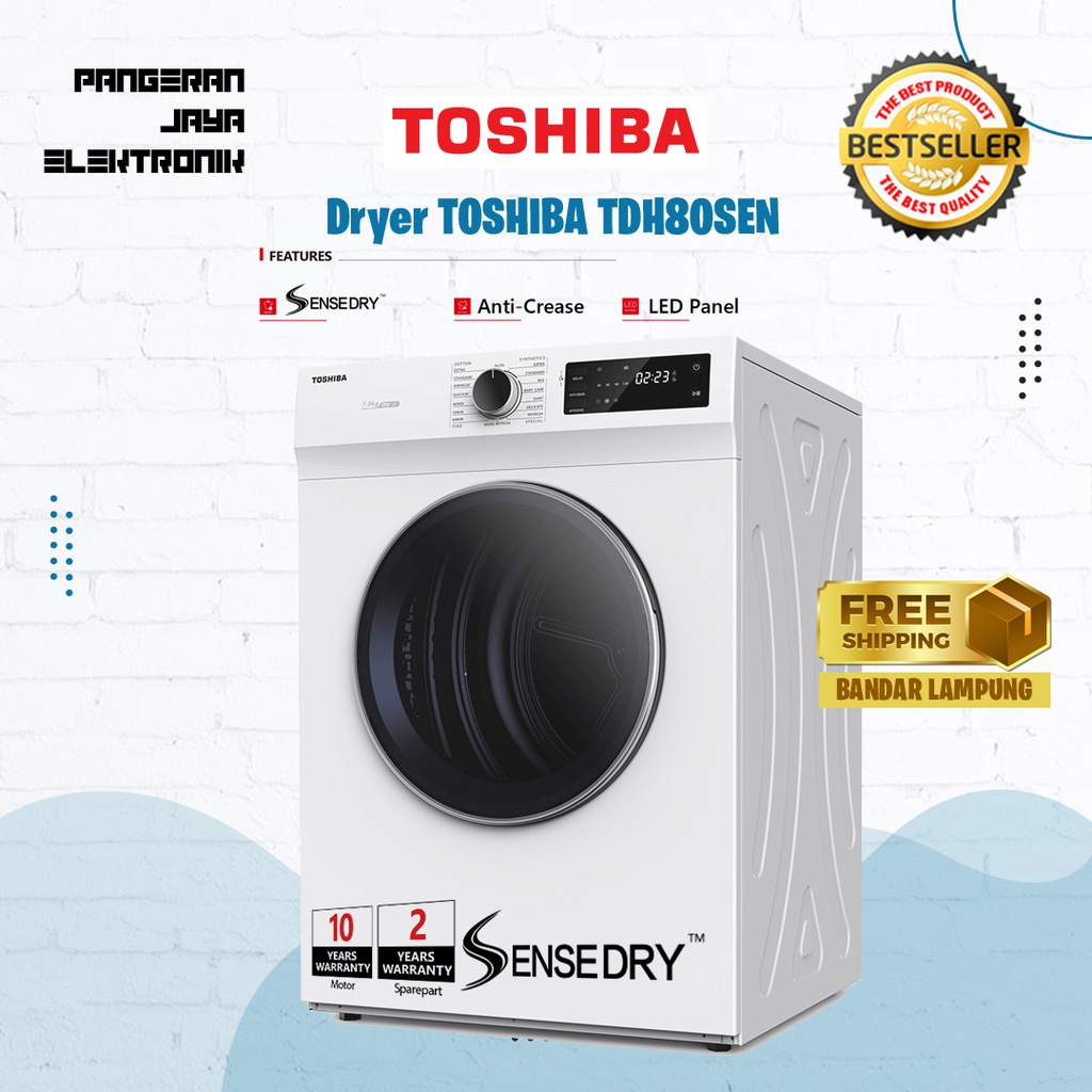 Toshiba TDH80SEN Dryer || Merk Mesin Pengering Pakaian Terbaik