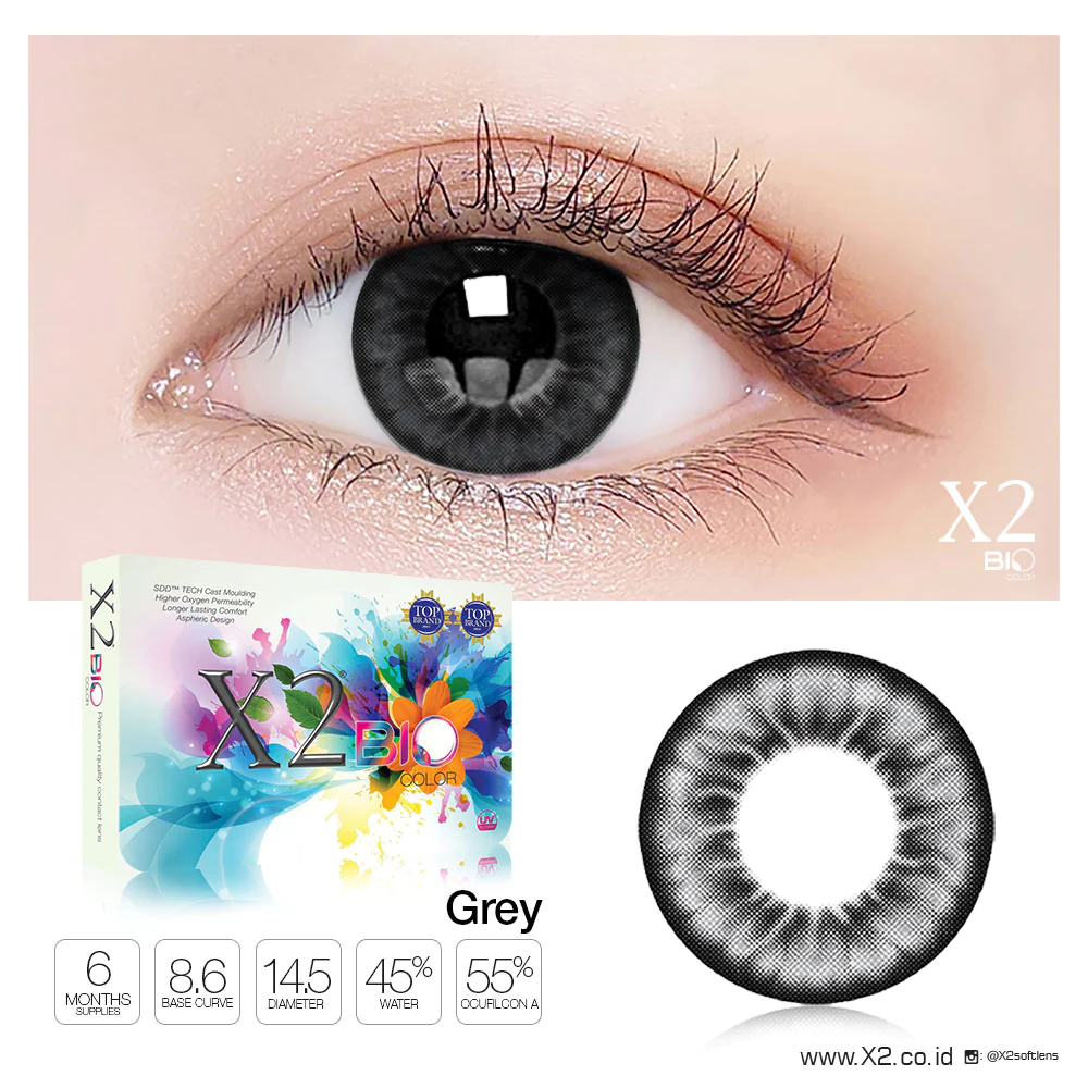 X2 Bio Color Grey | Softlens Grey Terbaik