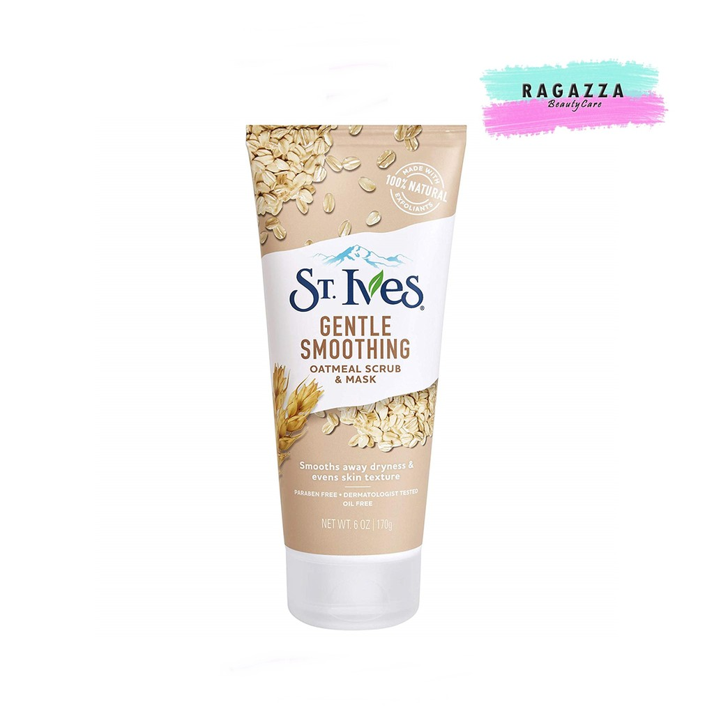 St. Ives Gentle Smoothing Oatmeal Scrub & Mask || Produk Eksfoliasi Wajah Untuk Pemula Paling Aman 