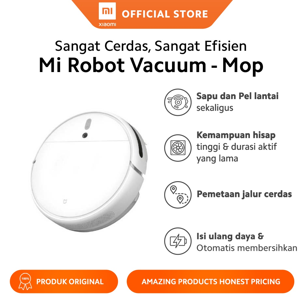 Mi Robot Vacuum-Mop Essential || Alat Pembersih Otomatis