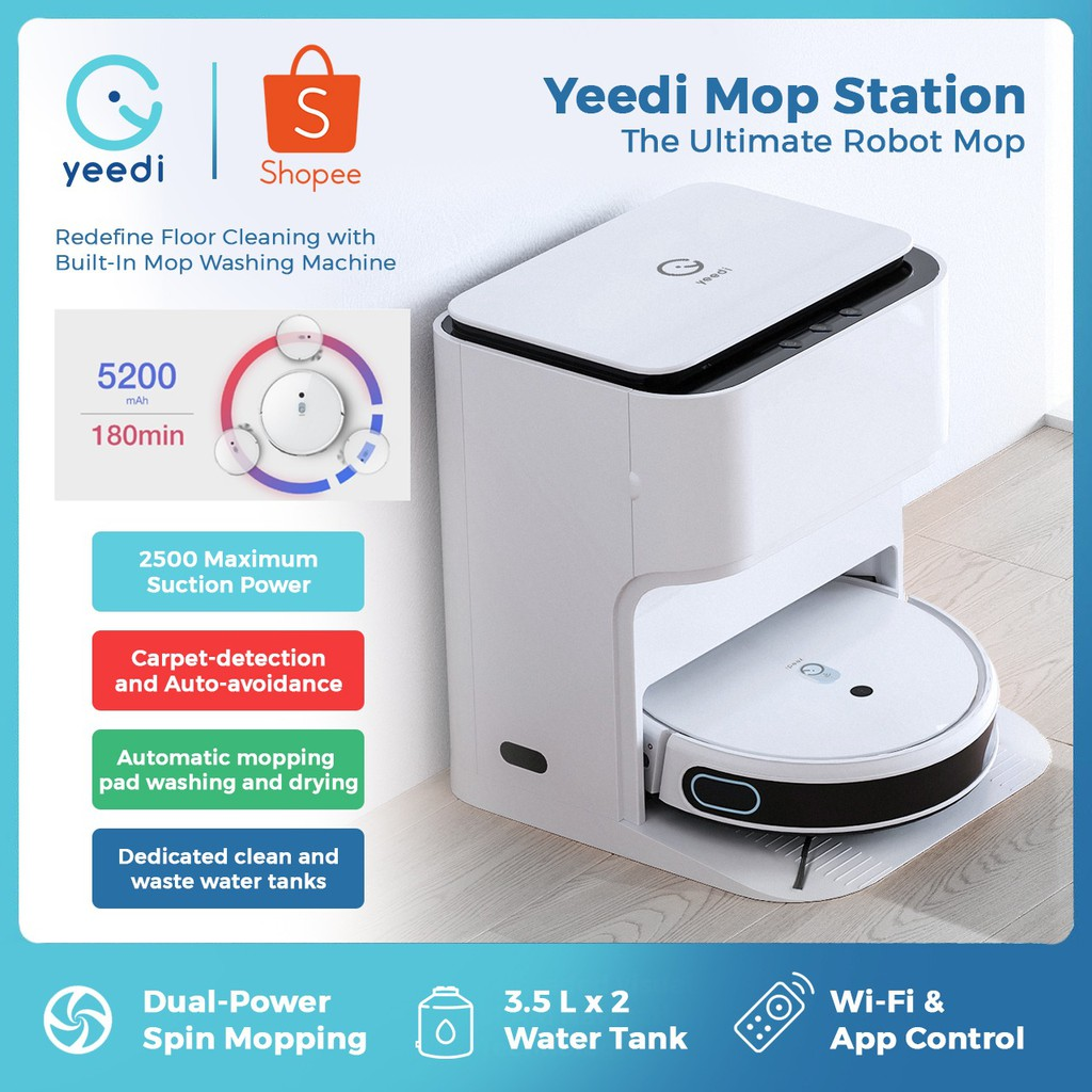 Yeedi Mop Station Robot Vacuum Cleaner Mop || Alat Pembersih Otomatis