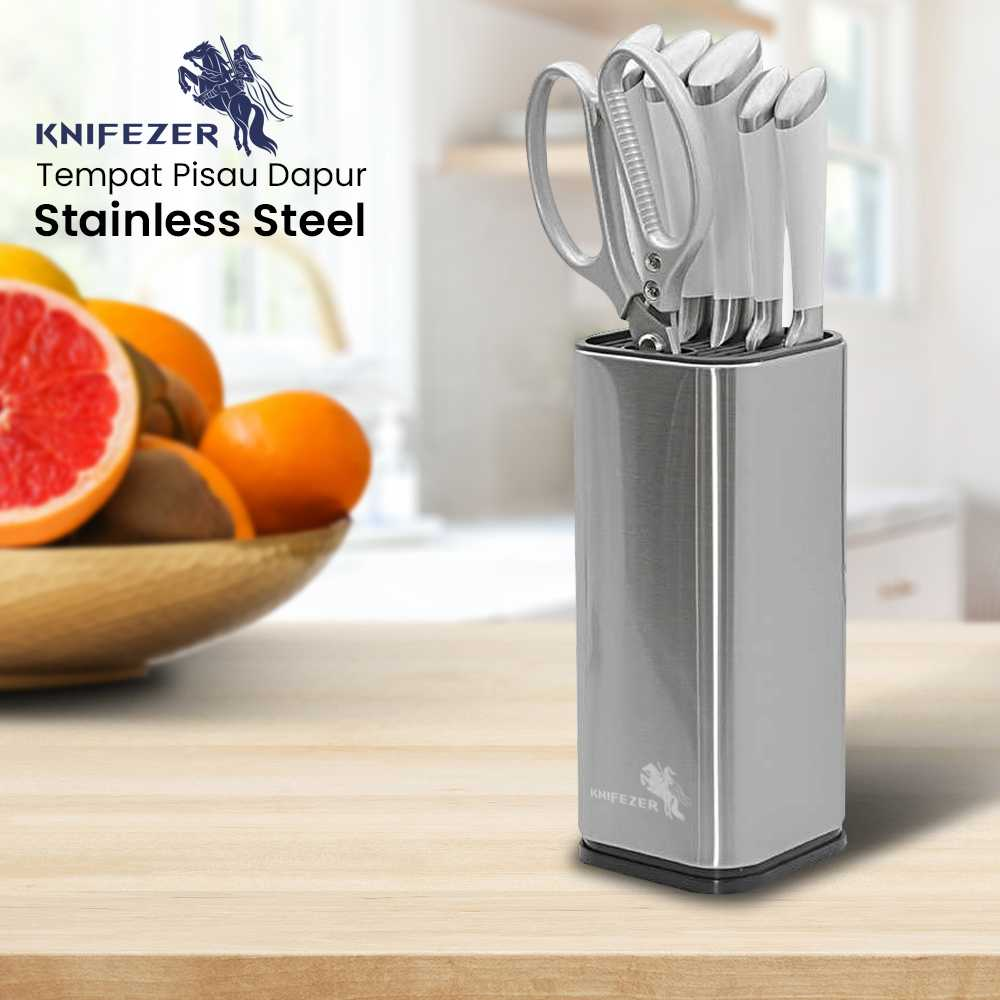 Holder Penyimpanan Pisau Dapur Bahan Stainless Steel || Peralatan aesthetic untuk dapur mungil
