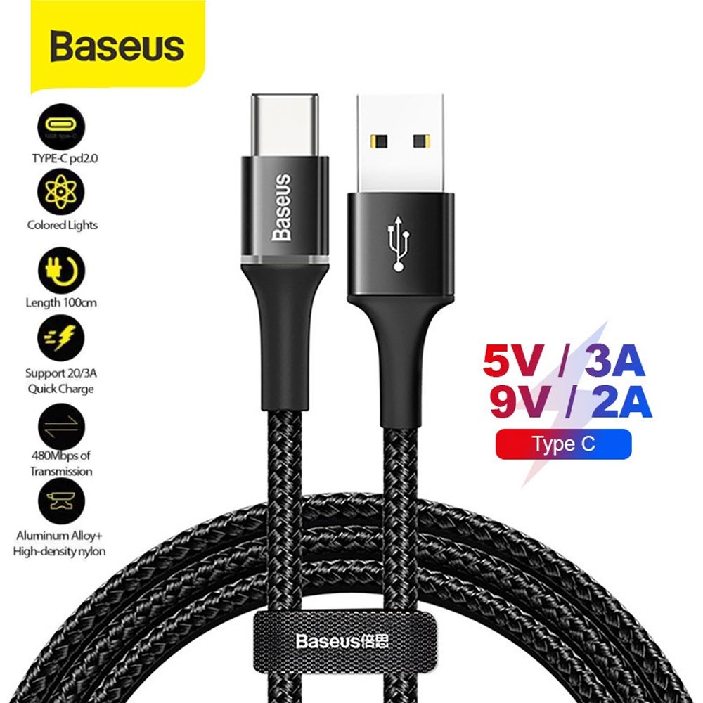 Baseus Halo Kabel Data Type C || Merk Kabel USB Type C Terbaik 