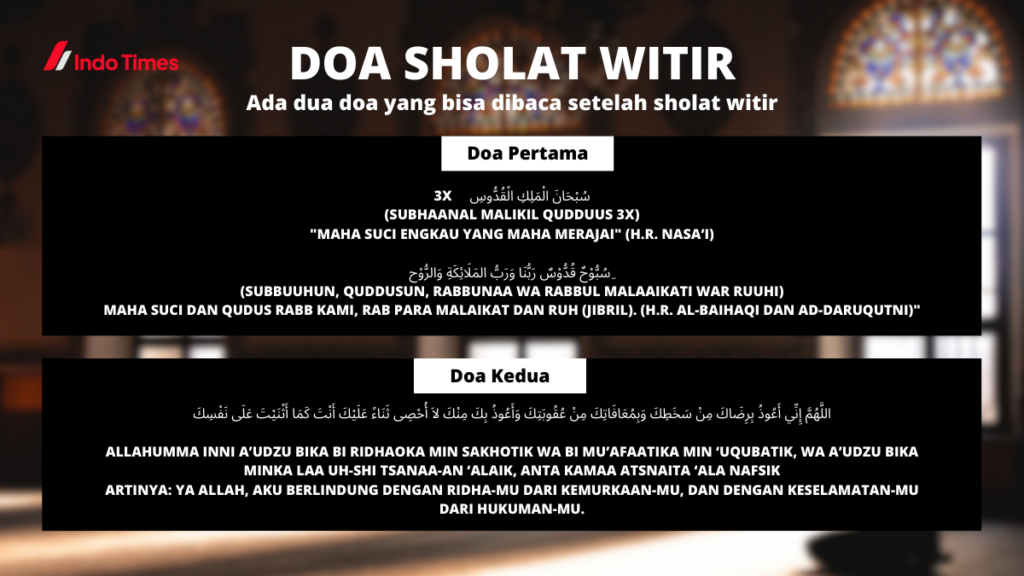 Membaca doa sholat witir || Bacaan Zikir Setelah Shalat Witir
