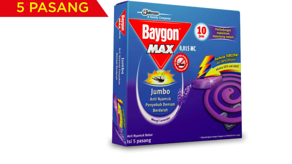 Baygon Bakar Max Jumbo Lavender | Obat Nyamuk yang Ampuh