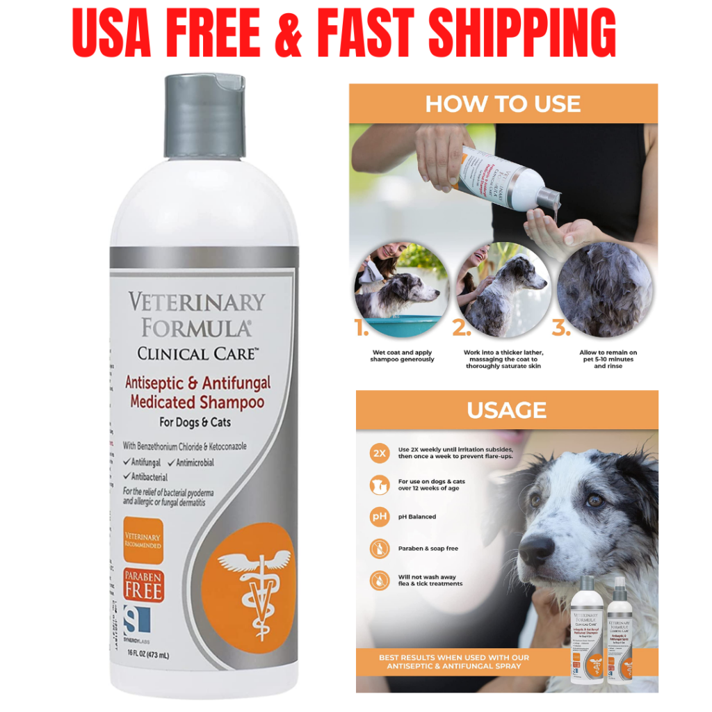Veterinary Formula Clinical Care Antiseptic and Antifungal Spray for Dogs and Cats || merk obat jamur kucing