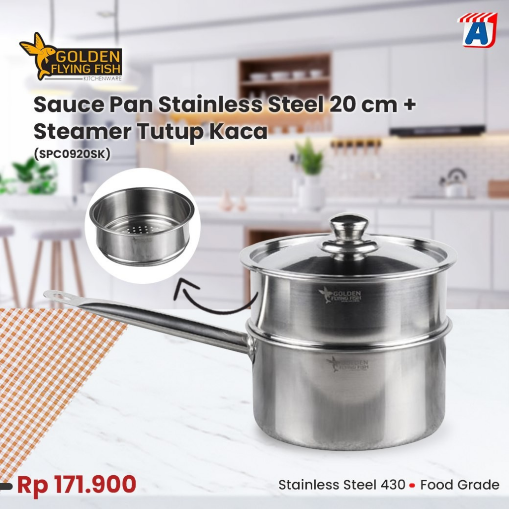 Sauce Pan Stainless Steel and Steamer || Panci Kukus yang Bagus