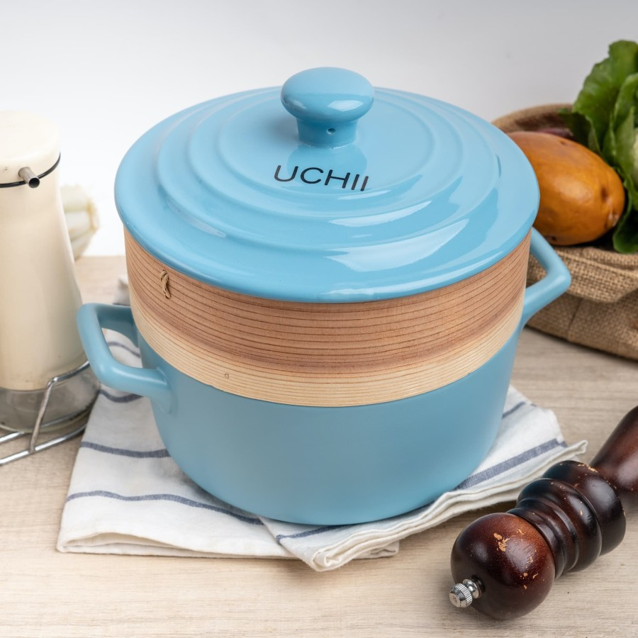 Uchi Premium 3 in 1 Cooking Soup Pot Ceramic || Panci Kukus yang Bagus