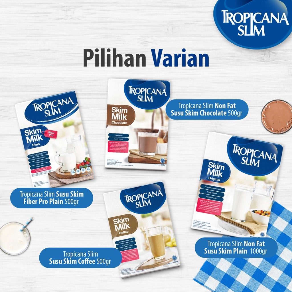 Tropicana Slim Skim Milk Fiber Pro  || Merk Susu untuk Orang Tua yang Bagus