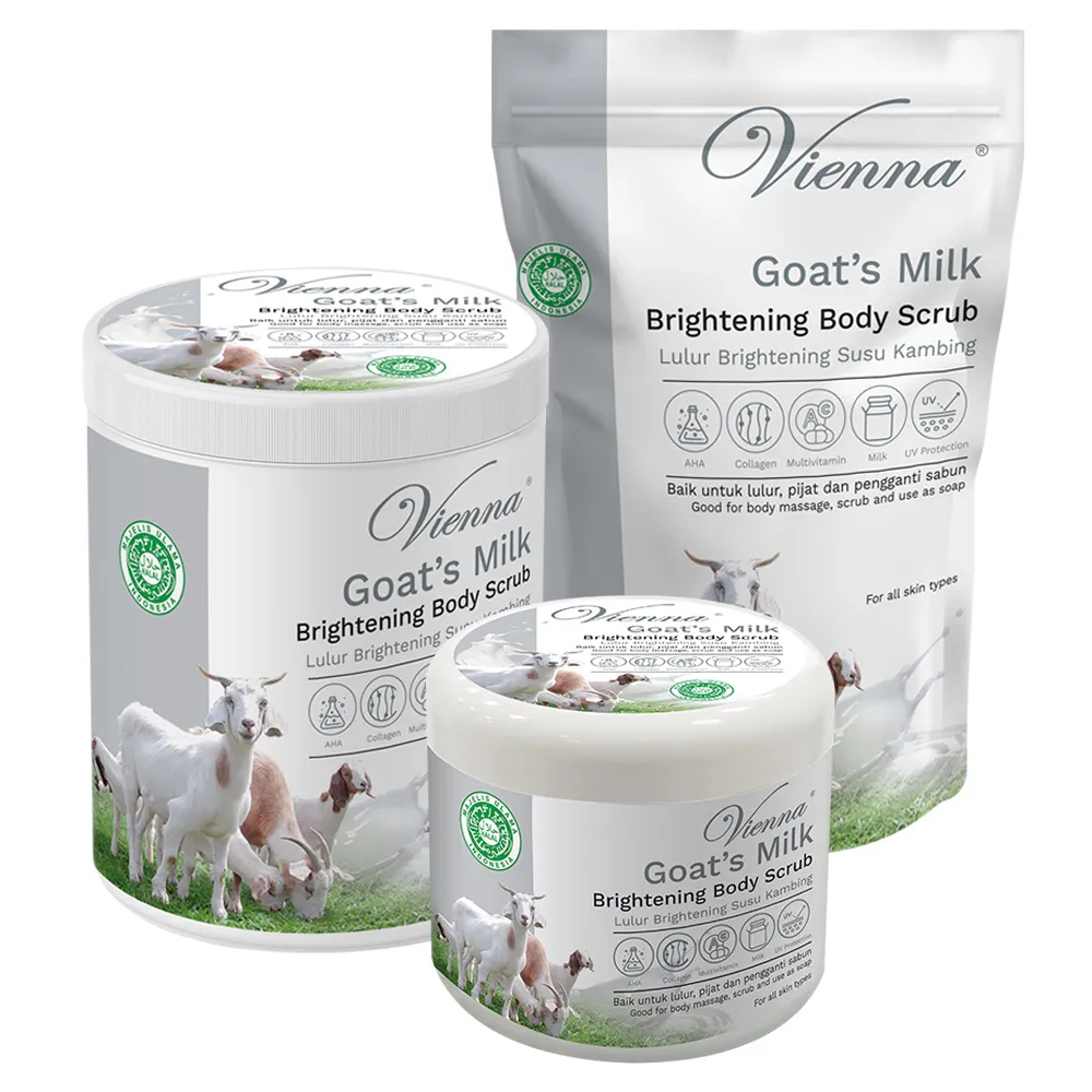 Vienna Goat’s Milk Brightening Body Scrub || Merk Lulur Badan Terbaik