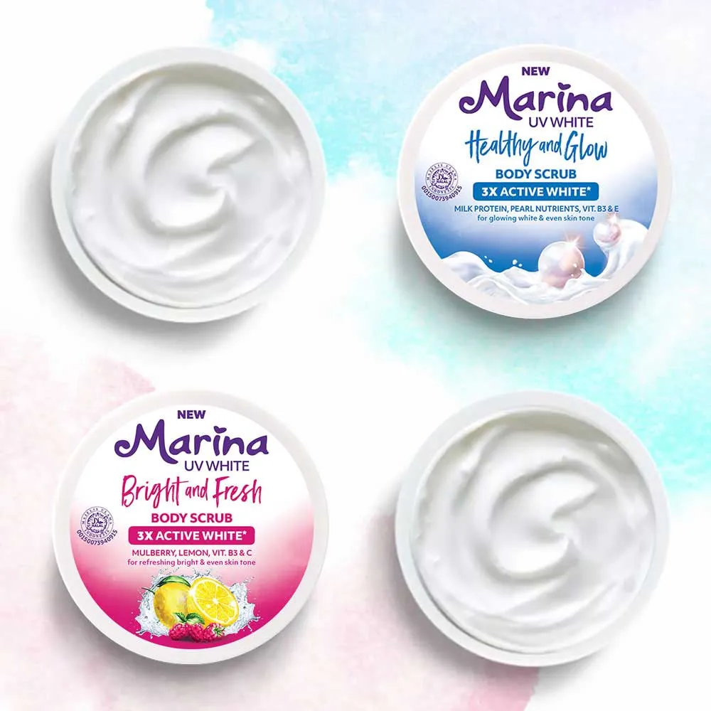 Marina UV White Body Scrub || Merk Lulur Badan Terbaik