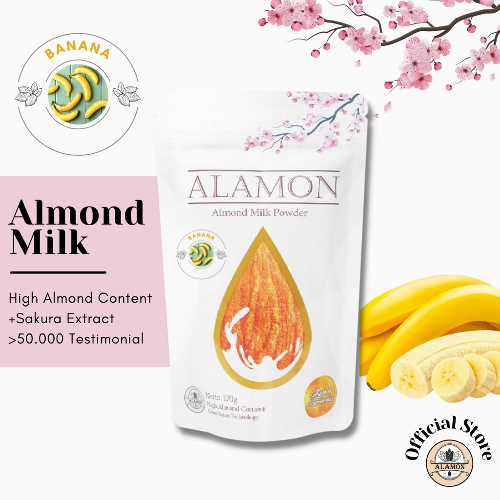 Alamon: Almond Milk Powder Banana || Merk susu pisang yang enak