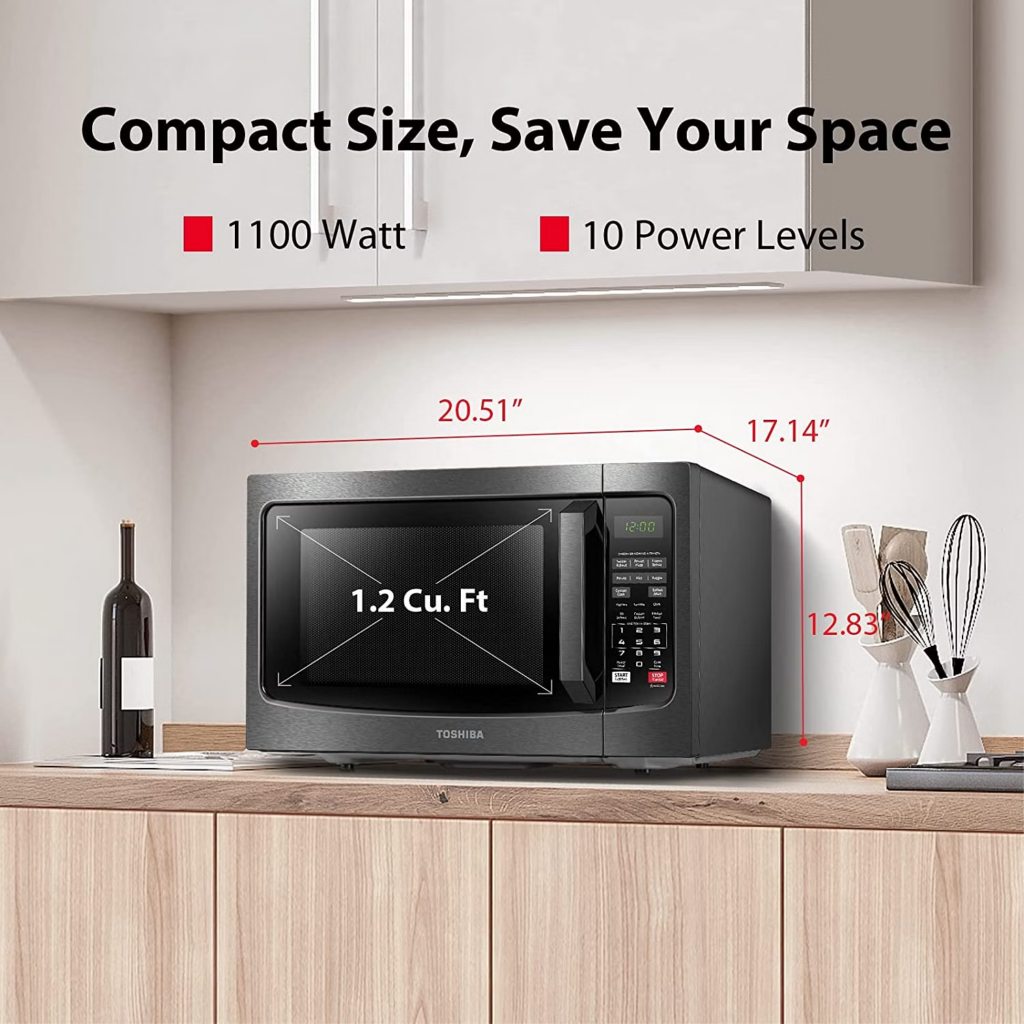 Toshiba EM131A5C-BS Microwave Oven 1.2 Cu. Ft. || Merk Microwave Low Watt Terbaik