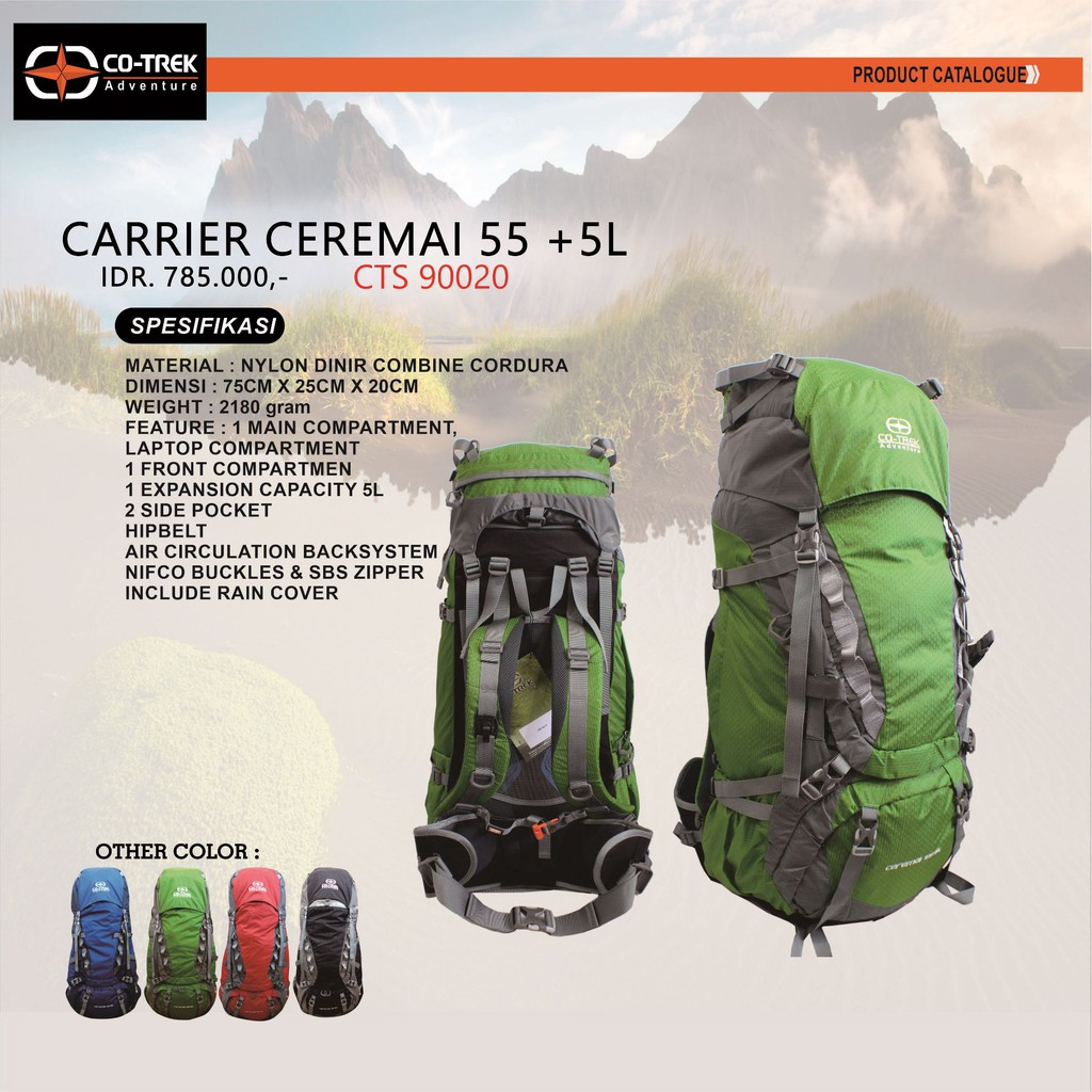 Co-Trex: Ciremai 45+5L || tas gunung lokal terbaik