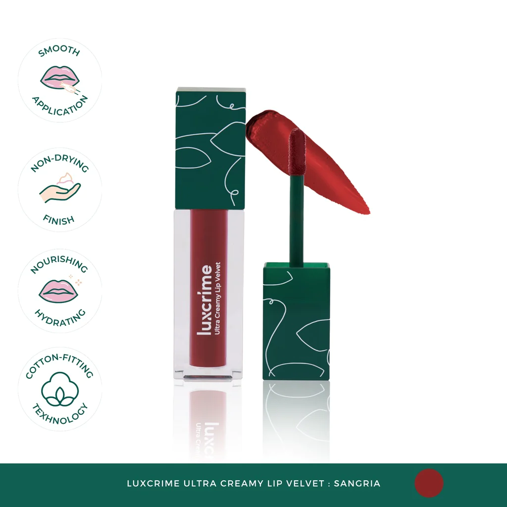 Luxcrime Ultra Creamy Lip Velvet Sangria || lipstik untuk bibir hitam dan kering