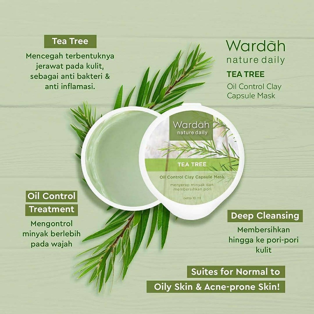 Wardah Nature Daily Capsule Mask Tea Tree || masker Wardah yang bagus untuk komedo